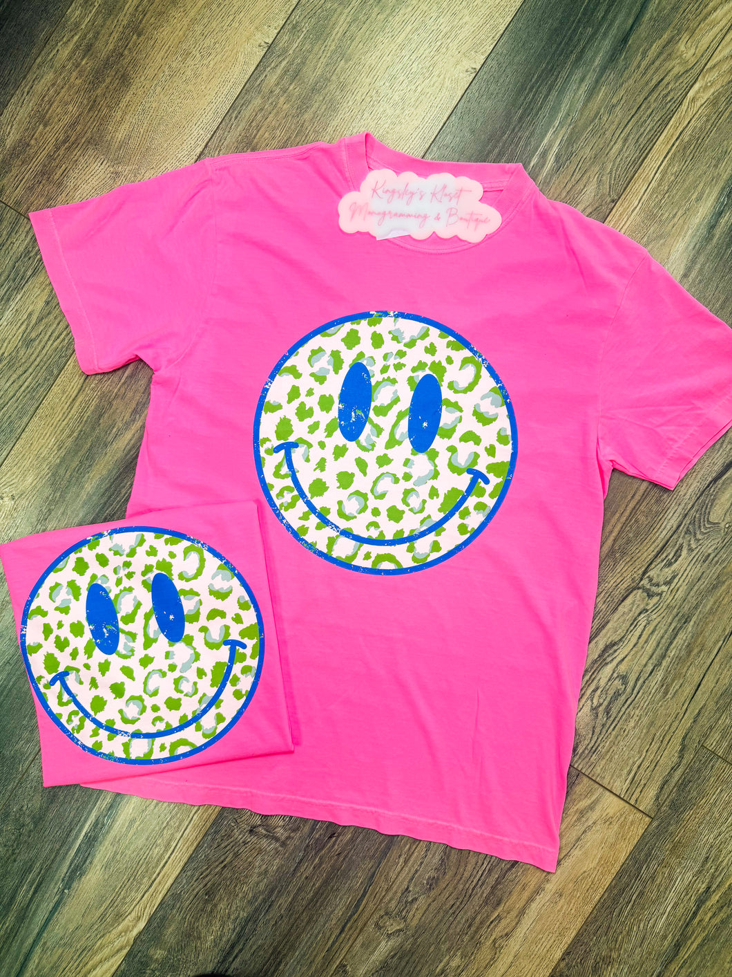 Leopard Smiley Tee - Adult
