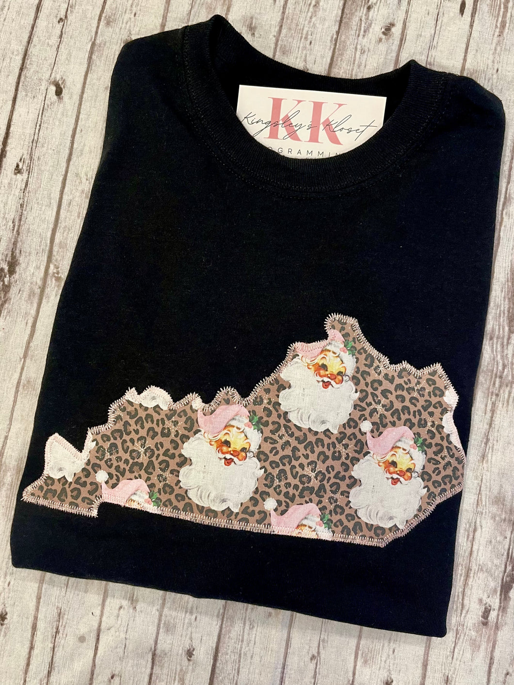 Retro Pink Santa Long sleeve - Black